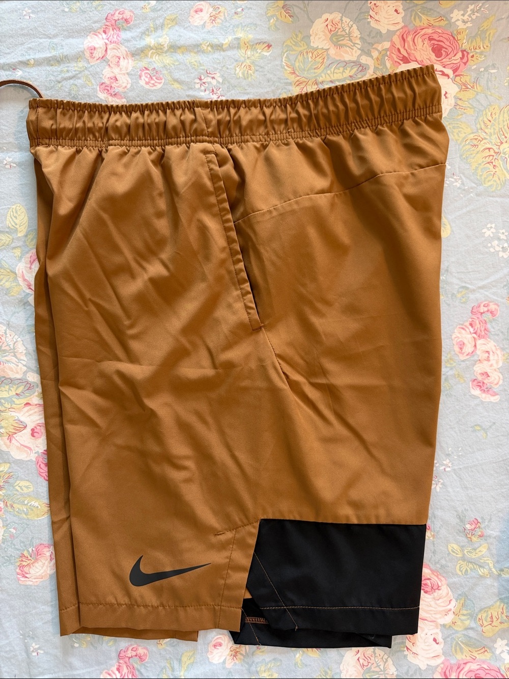 Nike Brown Athletic Shorts with Black Accent